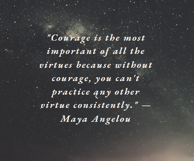 Courage is the most important of all the virtues because without courage, you can't practice any other virtue consistently