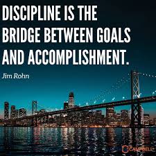 Discipline is the bridge between goals and accomplishment